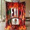 Mexico footbal Printed Flannel Blanket Skin Friendly Warm Decorative Throw for Indoor Couch Bed Daily Use