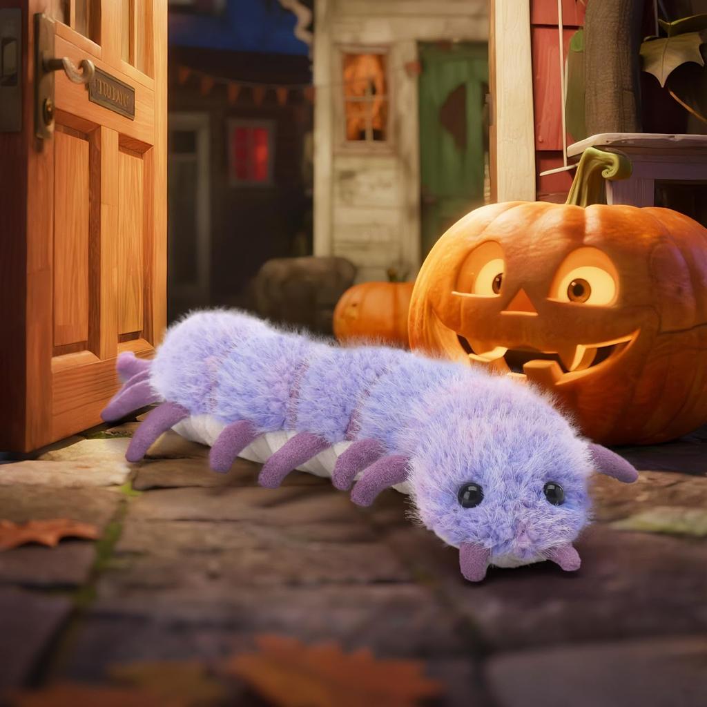 Apricot Lamb Purple Evil Centipede Plush Toy for Kids, Soft and Cute, Fluffy Purple Evil Centipede for Girls and Boys, 35cm