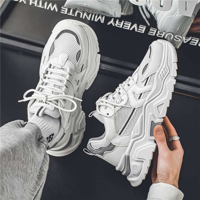 Men's shoes summer 2025 new breathable mesh ins youth shoes versatile platform dad shoes sports trendy shoes