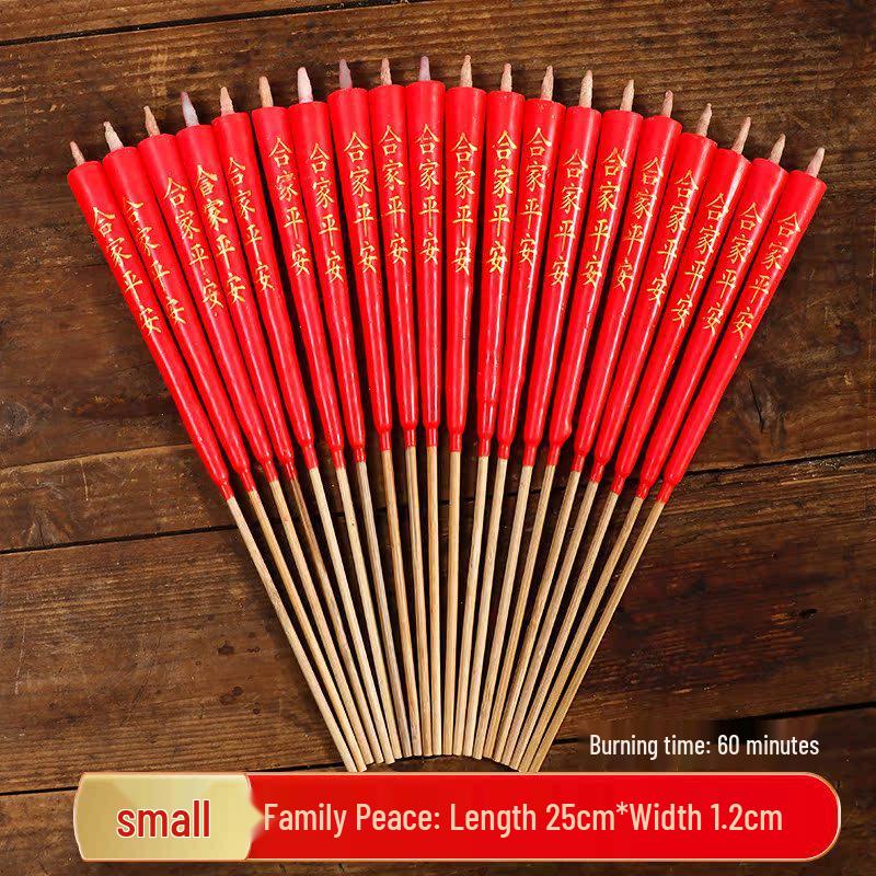 Bamboo Skewers & Red Candles: Long-Burning Incense for Offering to Buddha & Bodhisattva