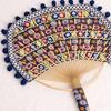 Creative Handmade DIY Bamboo Fan Material Set Double-sided Wooden Handle Handmade Fan Ethnic Style Round Fan Photography Prop