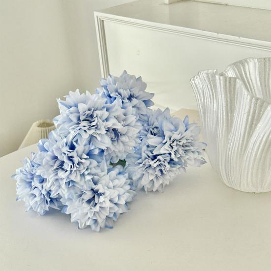 Artificial Dahlia Flowers with Stem 4-Head Blooms Realistic Faux Silk Flower for Vase Wedding