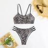Women Summer Beach Holiday Sexy Leopard Printed Triangle Bikini