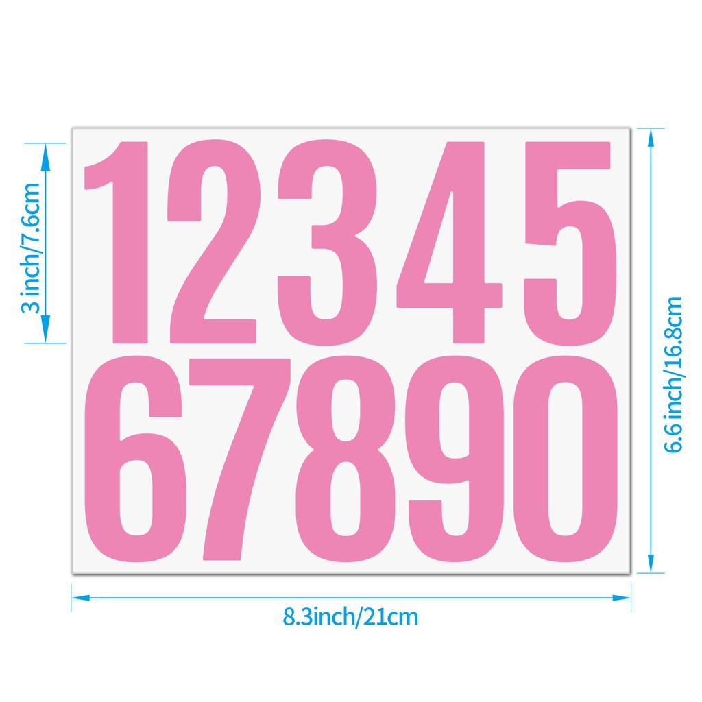 3-inch 0-9 Number Sticker, Large Vinyl Mailbox Label For Goods Classification Self-adhesive Mold Waterproof Wall Sticker