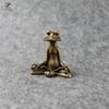 Copper Meditating Frog Ornaments Vintage Brass Sit In Meditation Frog Statue Bronze Tea Pet Figurines Incense Holder Desk Decor