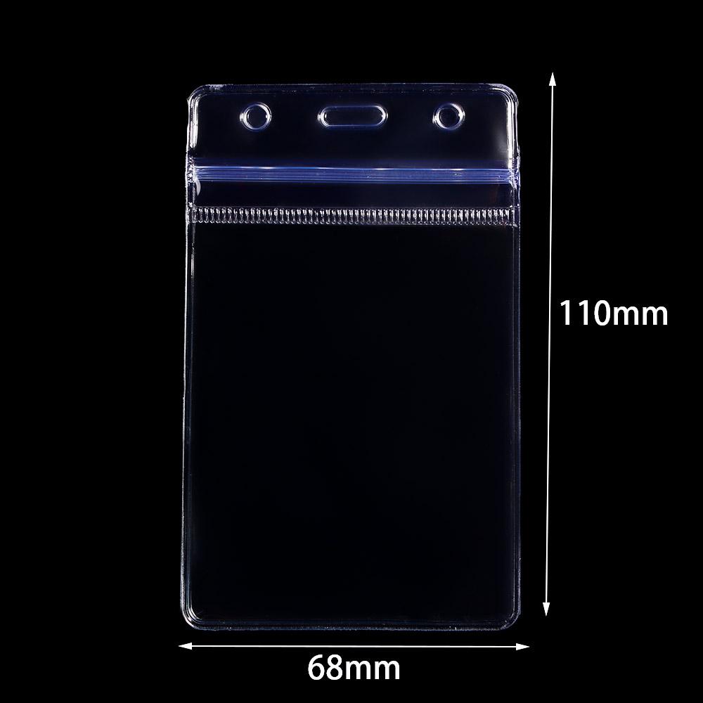 Hot Transparent PVC Plastic Pocket ID Card Badge Holder Zipper