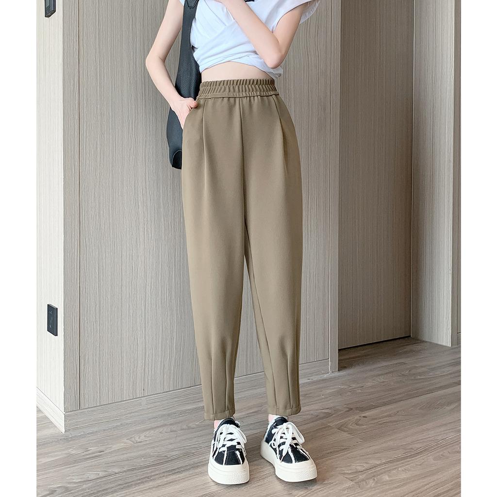Elastic Waist Harem Pants for Women In Spring and Summer New Loose Slim Daddy Carrot Pants Small High-waisted Casual Pants