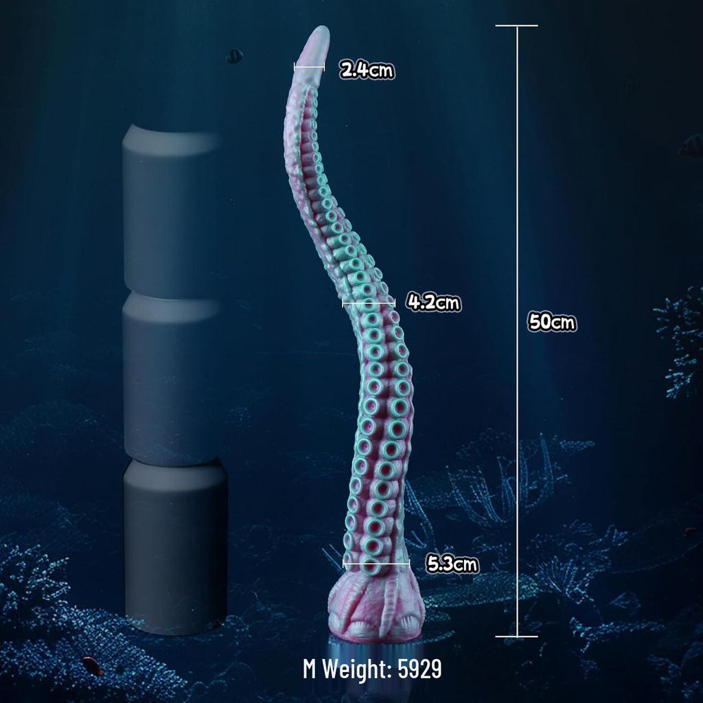 A184 Silicone Octopus Tentacle Toy - Purple & Green Anal Stimulation Dildo for Men & Women, SM Super Long Realistic Design.
