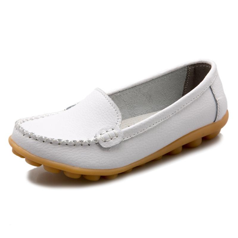 

Spring, summer and autumn casual mother shoes middle-aged and elderly single shoes little white shoes women s flat heel flat sole soft leather soft 35