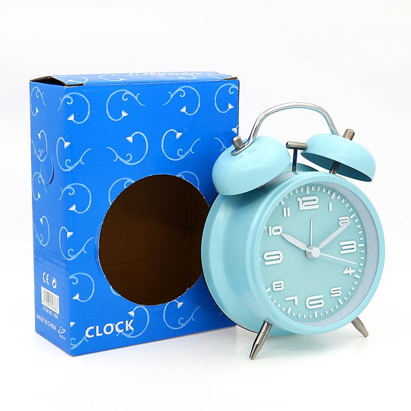 Classic 4-inch Metal Ringing Alarm, Silent Fashion Gift Pendulum Clock, Study Lazy Clock