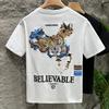 Summer Short-sleeved T-shirt Men's Breathable Soft Top Embroidered Print Casual T-shirt