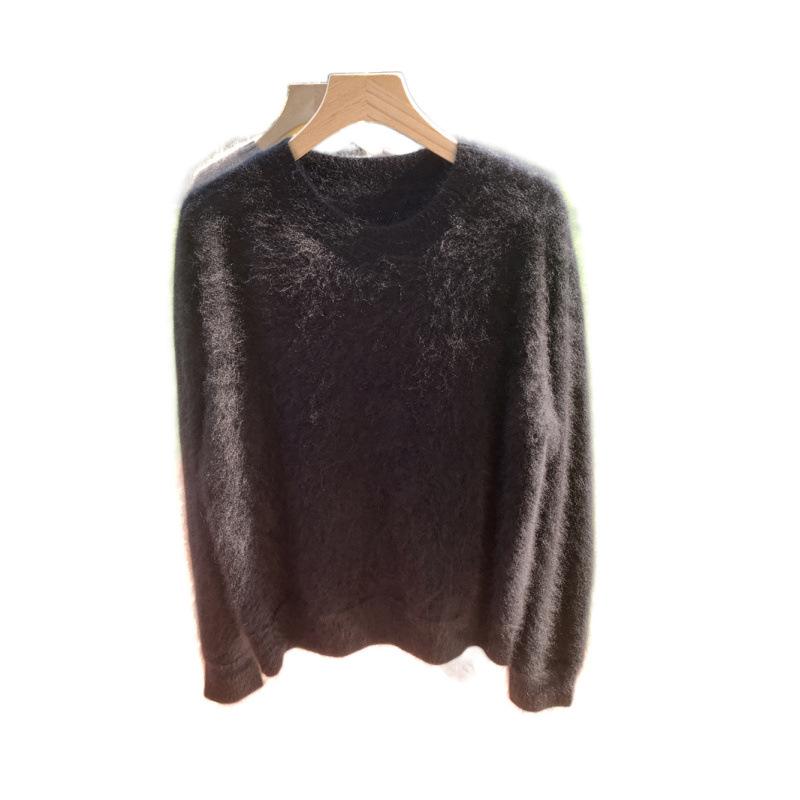 Women's Thick Mink-Like Plush Sweater - Cozy Autumn/Winter Knitted Pullover