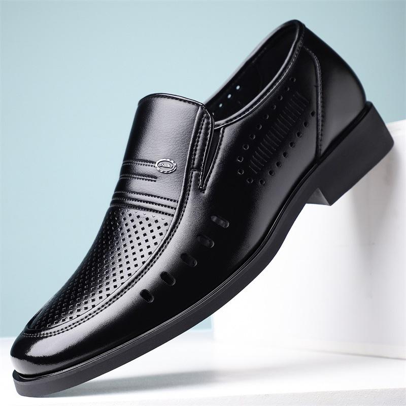 TEMU50 large size summer hollow two-layer business and leisure leather shoes tk