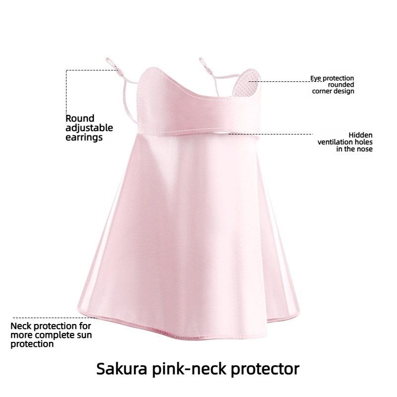 Summer Ice Silk Sun Protection Mask for Women UPF50+ Anti-UV Balaclava Scarf Outdoor Cycling Hiking 360° Face Neck Cover