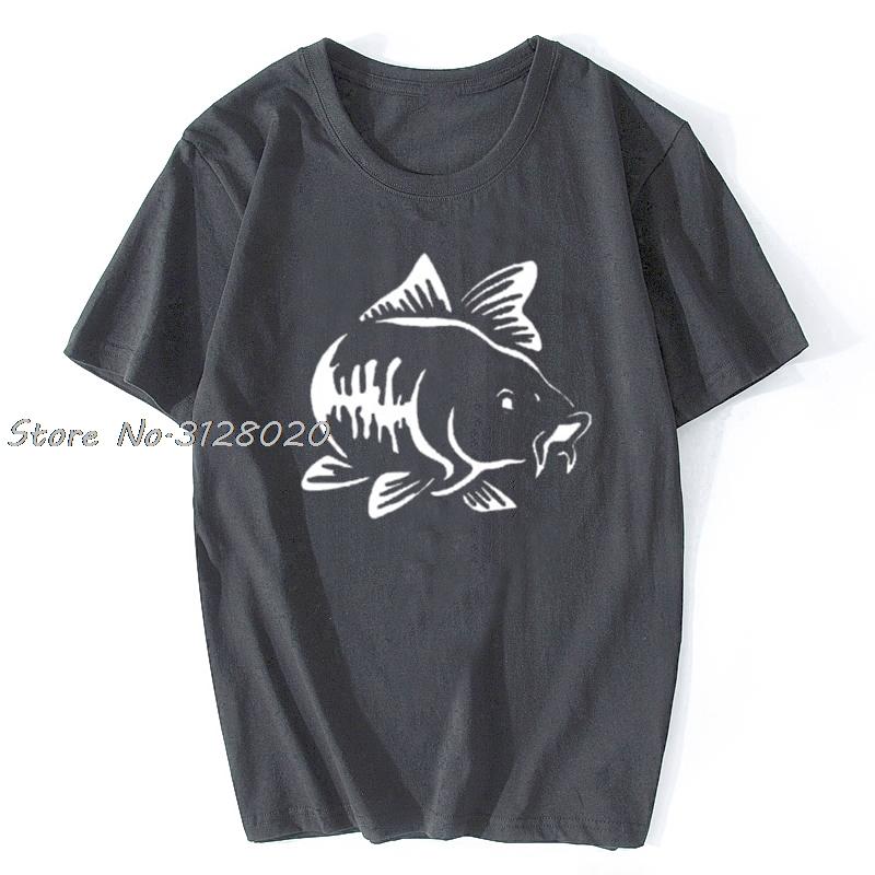Funny Fishinger Carp Fish Fisherman Sporter T Shirts Men Summer Cotton Harajuku Short Sleeve O Neck Streetwear Black Tshirt