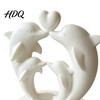 3D Printed Pla Art for Bedroom Dolphin Family of Four Ornament with Heart Design Minimalist Small Figurines Photo Props Desktop Animal Sculpture Home