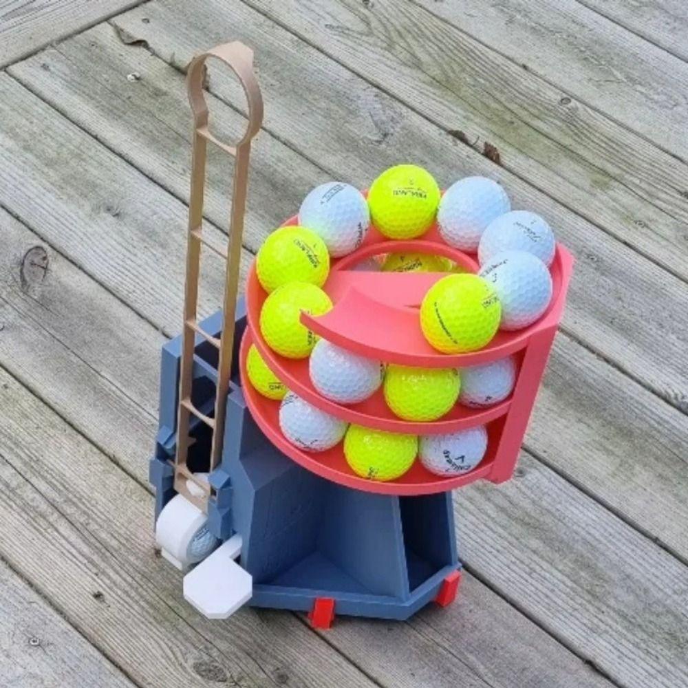 Foot Pedal Control Golf Ball Launcher 25-Ball Capacity Golf Range Reloader Golf Course