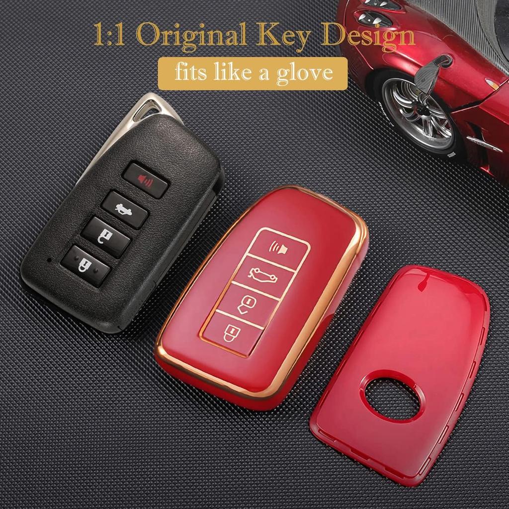 Für Lexus Schlüsselanhänger-Abdeckung, für Lexus ES RX GS GX is LC LS NX RS LX RC Premium Soft TPU Vollständiger Schutz Schlüsselanhänger-Hülle Fernbedienungsschlüsselhalter