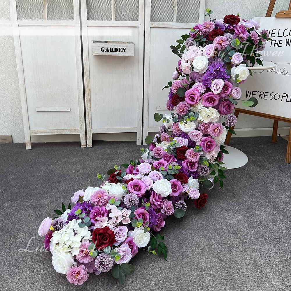 Luxury Runner Flower Row Artificial Flowers for Table Centerpiece Wedding Decoration Mix Flowers Backdrop Wall Arches Decor