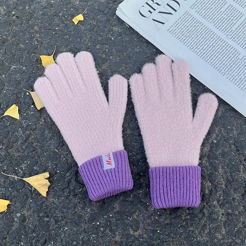 Зимние перчатки из искусственного меха, цветные One Size