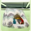 Winter Warm Bird Cage Bird Perch Hammock Bed Tent for Parrots Conure Supplies Budgies Furry Blanket for Small Parrots Toy