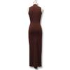 European & American Women's Solid Color Sleeveless Slim Fit Dress with Tie-Up Waist
