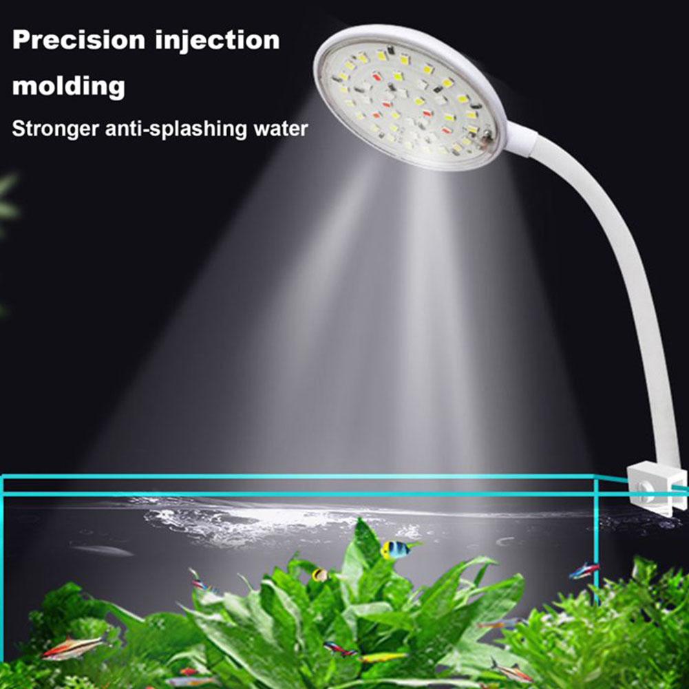5W/7W Small Fish Tank Clip Lamp LED Aquarium Light Dimmable 360 ° Adjustable USB Plug Waterproof Landscaping Accessories