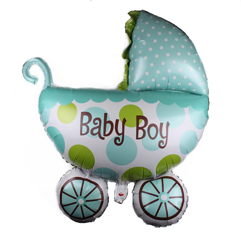 Mini Cartoon Baby Footprints Stroller Balloon for Birthday Party Decorations