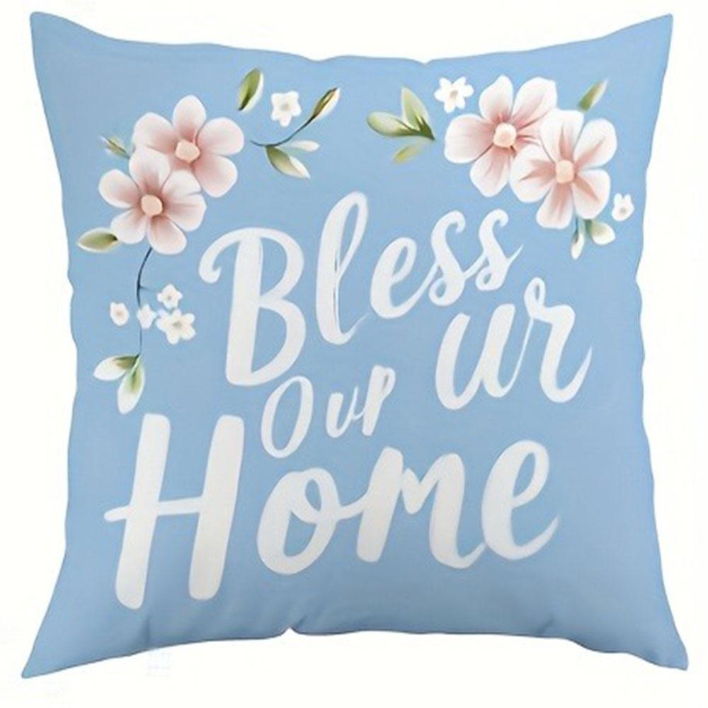 Flower Basket Pattern Home Decor Pillowcase Bedroom Living Room Sofa Decoration Polyester Cushion Cover With Zipper