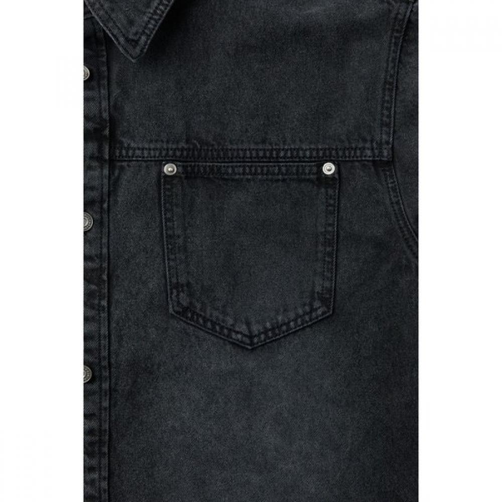 Customellow Oversized Fit Denim Shirt Black C9sam26211bkx
