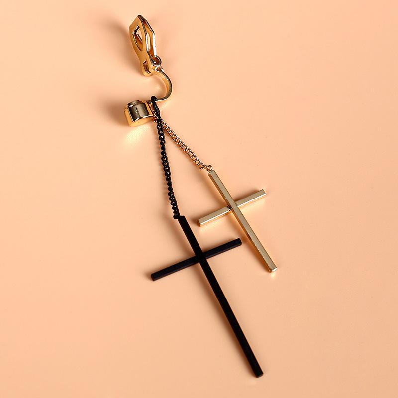 Cercei gotici vintage cu manșetă în cruce pentru femei, bărbați, bijuterii, fără piercing, agrafe pentru ureche, bijuterii