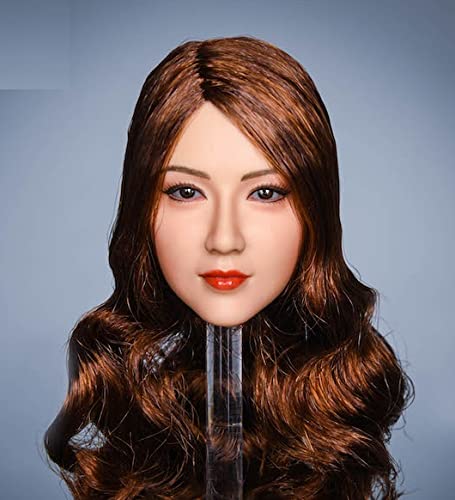 [TOYBARJAPAN] 1/6 Scale Action Figure Head, YMTOYS YMT042C, Pure, Long Brown Hair, Beautiful Asian College Student (Body and Outfit Not Included)