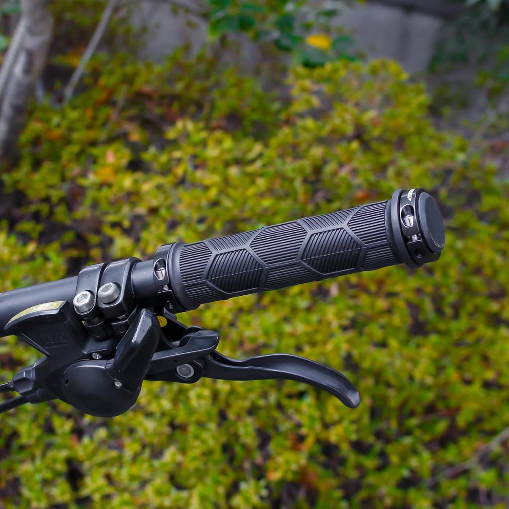 GORIX Bicycle Grips TPE Hexagonal Shape Handlebar Grips for Cross Bikes and MTBs Double Lock Replacement Painless Ergonomic Straight (Gorix) Lock-On