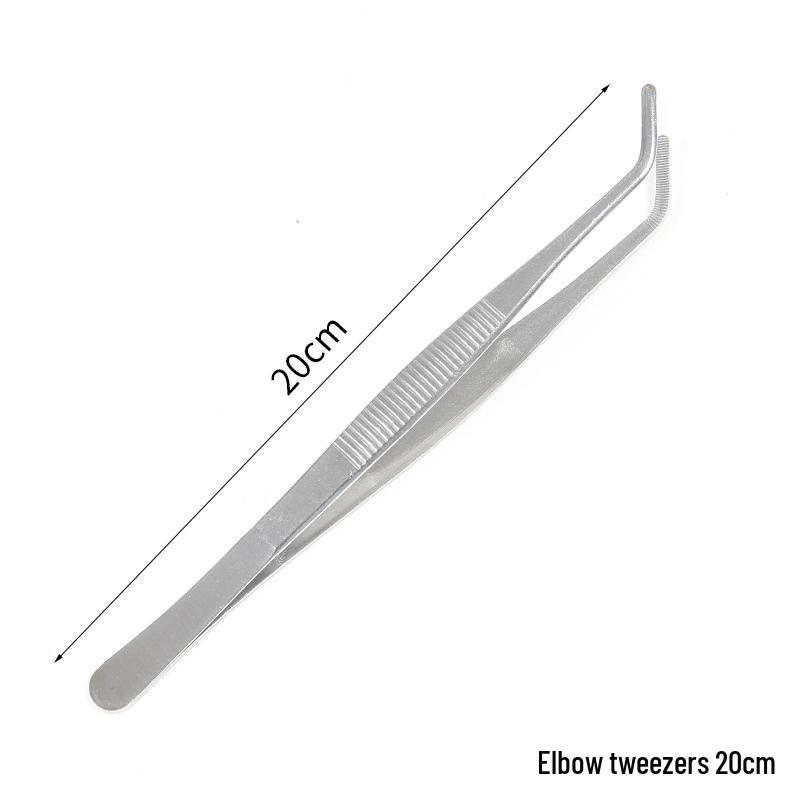 Extra Long Stainless Steel Bent Tip Tweezers for Aquatic Plants and Multi-Purpose Use.