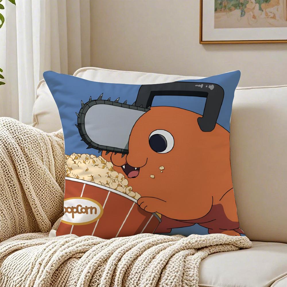 Feurige japanische Manga Kettensägenmann Kissenbezug Kissenbezug Milbenschutz Wohnzimmer Sofa Dekor Kissen Zimmer