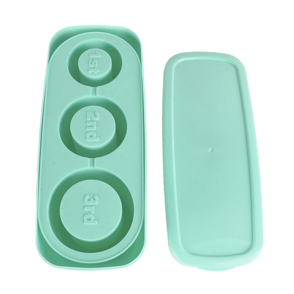 Silicone Ice Cube Tray Easy Release Ice Cubes Maker with Spill Resistant Removable Lid Bin for Cocktail Tea Coffee Cyan