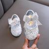 Summer new Korean style girls' princess little girl bow strap leather single shoes