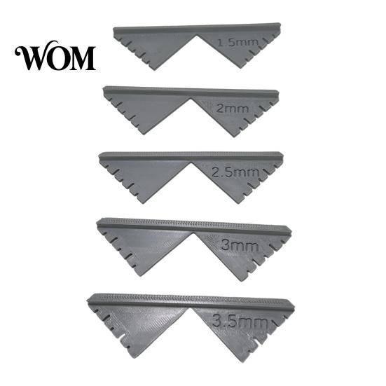 Taille-coin en carton 5 pièces/set Gabarits de coupe pour reliure, Outils de reliure, Guides 1,5 mm 2 mm, Règles de mesure en plastique 2,5 mm 3 mm 3,5 mm pour la fabrication d'albums