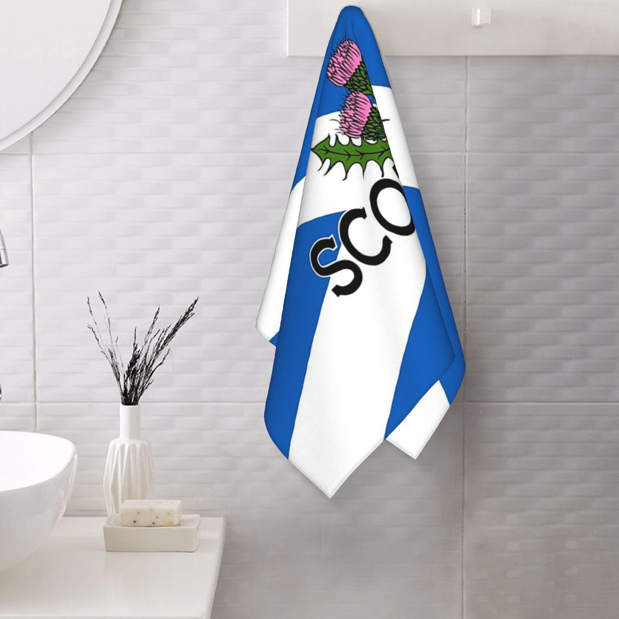 Lang Pattong White Scotland Saltire Flag - Scottish St Andrews Cross And Thistle Soft Face Towel Quick Dry Pool Bath Towels Breathable