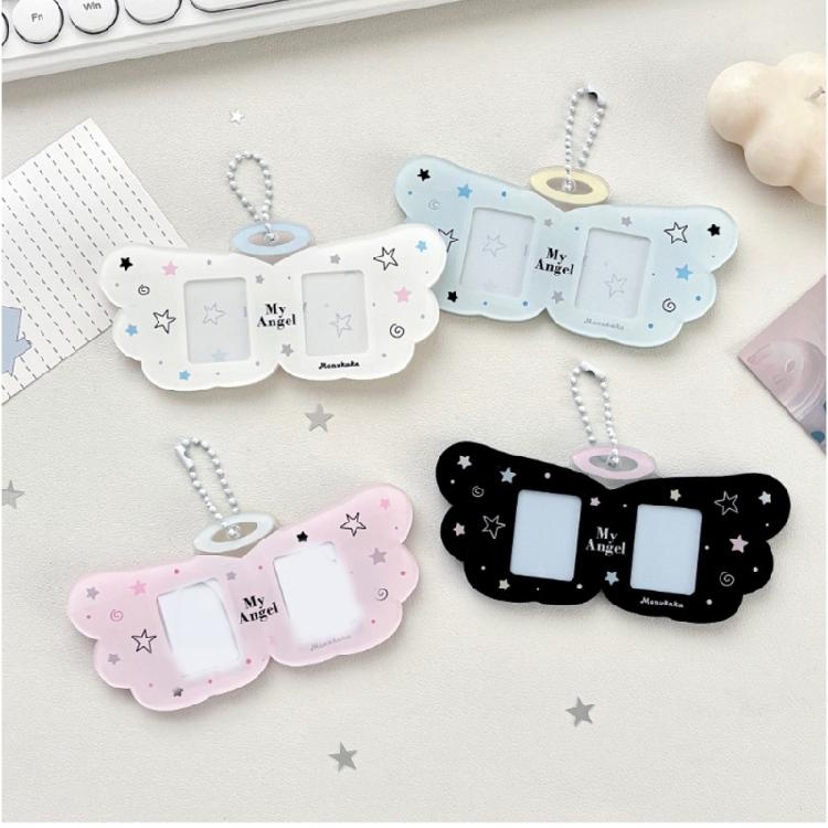 Acrylic Photocard Holder,Lovely Credit Card Sleeve Pendant Keychain Badge Holder for Student Card Id Cards Bank Card