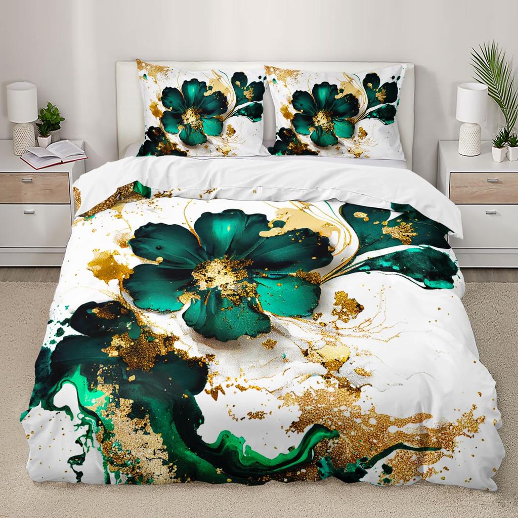 Black Marble Duvet Cover Set Gold Metallic Marble Bedding Set Black Gold Abstract Marble Texture King Size Comforter Cover Sets