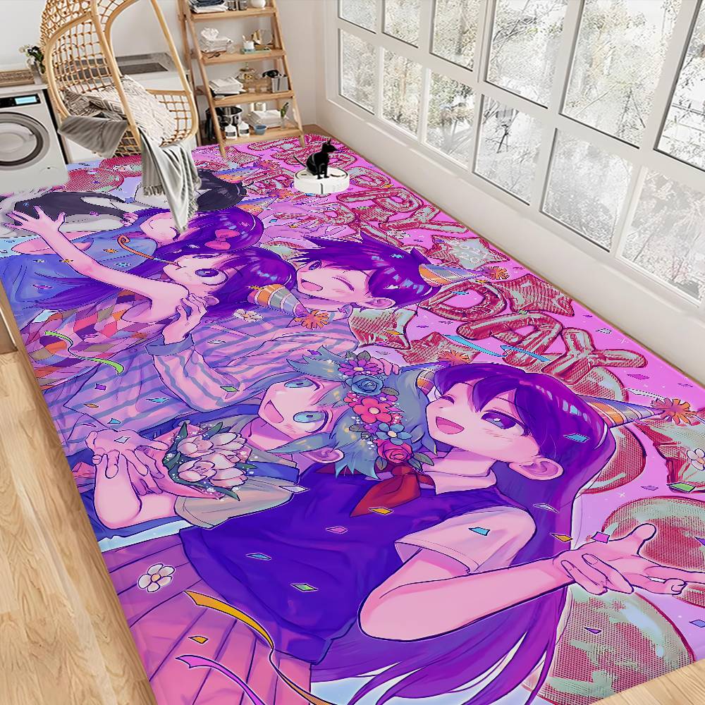 Anime Omori Badezimmermatte Anti-Rutsch Wasserabsorbierend Langes Streifenkissen Schlafzimmer Matte Willkommens-Fußmatte