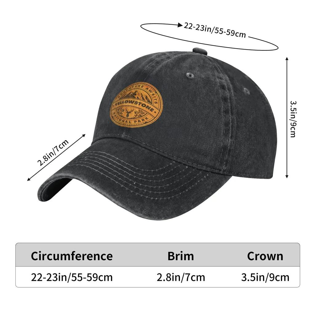 Yellow Stones National Park Baseball Cap Vintage Distressed Washed Tv Show Trucker Snapback Hat Outdoor Unstructured Soft Hats