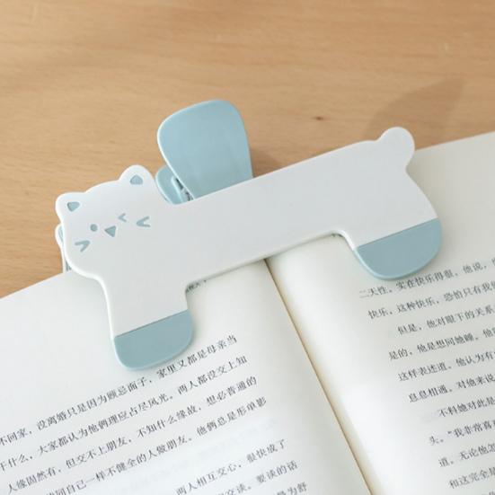 Kitten Book Holder Clip Simple Reading Auxiliary Fixed Book Clip Bookmark Plastic Reading Page Holders Creative Book Accessory
