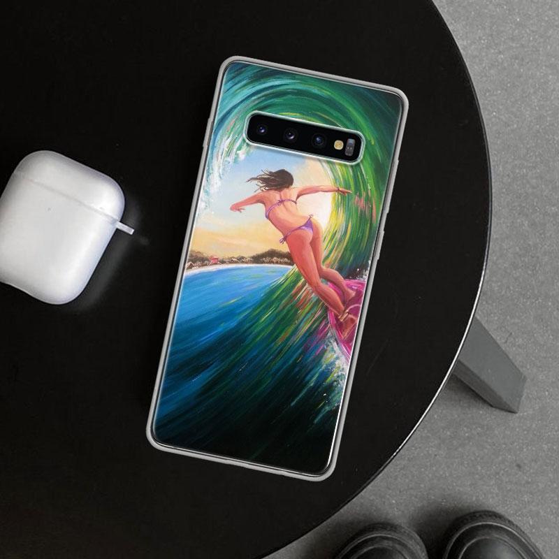 Surf Board Aesthetic Phone Case Cover for Samsung Galaxy S26 S25 Edge S24 S23 Ultra S22 Plus S21 FE S20 + Art Customized Fundas