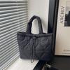 Lightweight Embroidery Shoulder Bags for Women Drawstring Design Large Capacity Ladies Casual Tote Simple Female Handbags