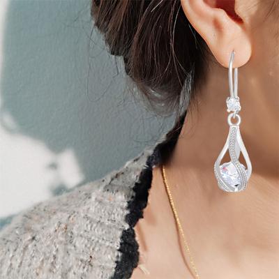 Elegant Ear Pendant Water Drop Earrings Date Earrings Copper Texture Ear Jewelry Great for Casual and Formal Event