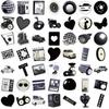 100 Ins Simple Black and White Style Graffiti Stickers Decorate Guitar Laptop Suitcase DIY Waterproof