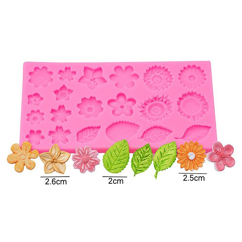 Rose Flower Leaves Silicone Molds Diy Candy Jelly Bakeware For Kids Cupcake Fondant Gummy Molds Cake Baking Decorating Mold