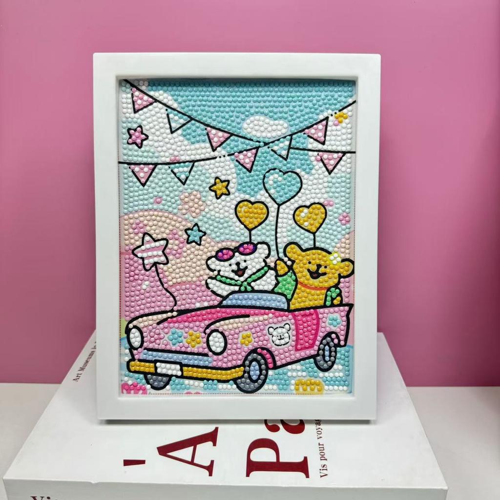 Children'S Diamond Painting Framed Handmade Diy Material Bag Sanrio Diamond Paste Painting Concentration Toy